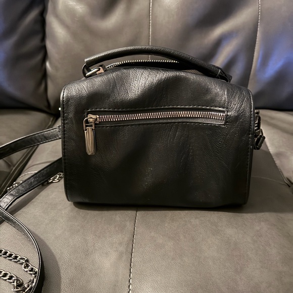 Black Studded Vegan Leather Crossbody Bag - Picture 4 of 9